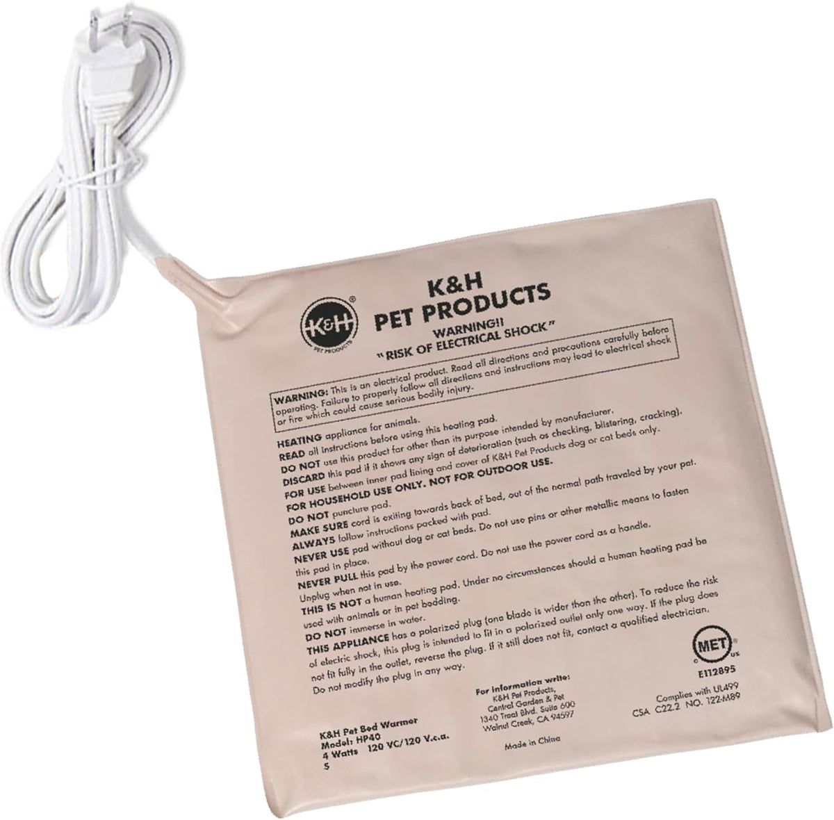 K&H Pet Products Pet Bed Warmer, Turn Any Pet Bed Into a Heated Cat or Dog Bed, Waterproof Indoor