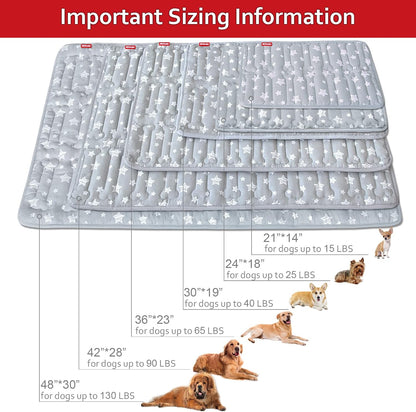 Dog Crate Mat (24" X 18"), Soft Dog Bed Mat with Cute Prints, Personalized Crate Pad, Anti-Slip