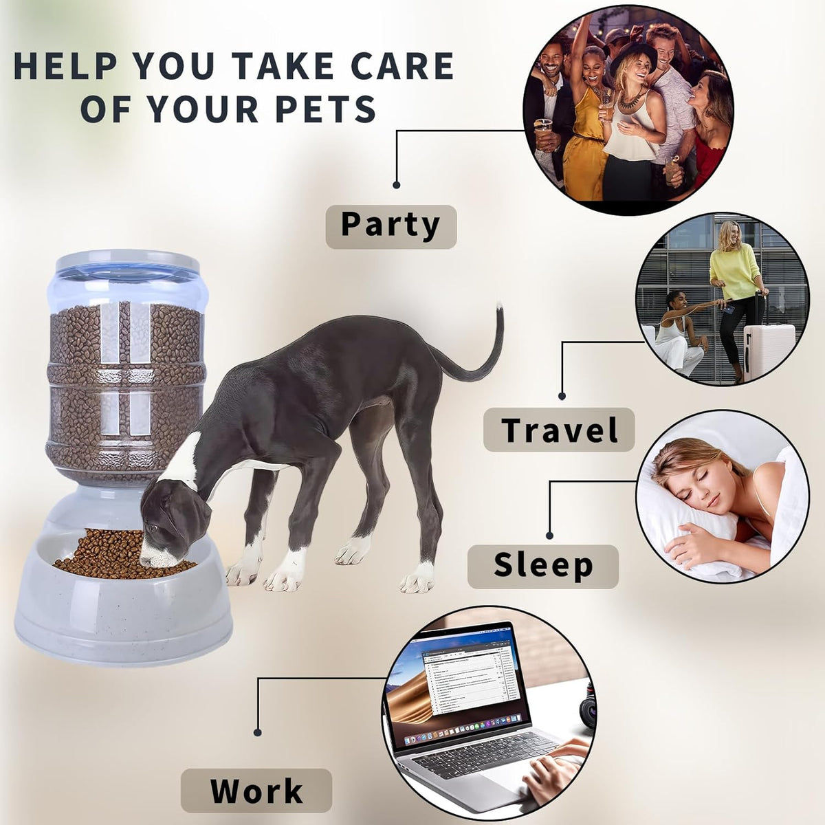Automatic Dog Feeders,3 Gallon Capacity Gravity Food Dispenser for Large Dogs,Automatic Dog Feeder