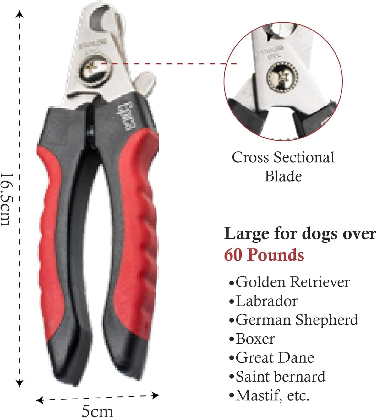 Epica Professional Dog Nail Clipper - Dog Nail Trimmer for Large Dogs - Easy and Safe Pets Grooming