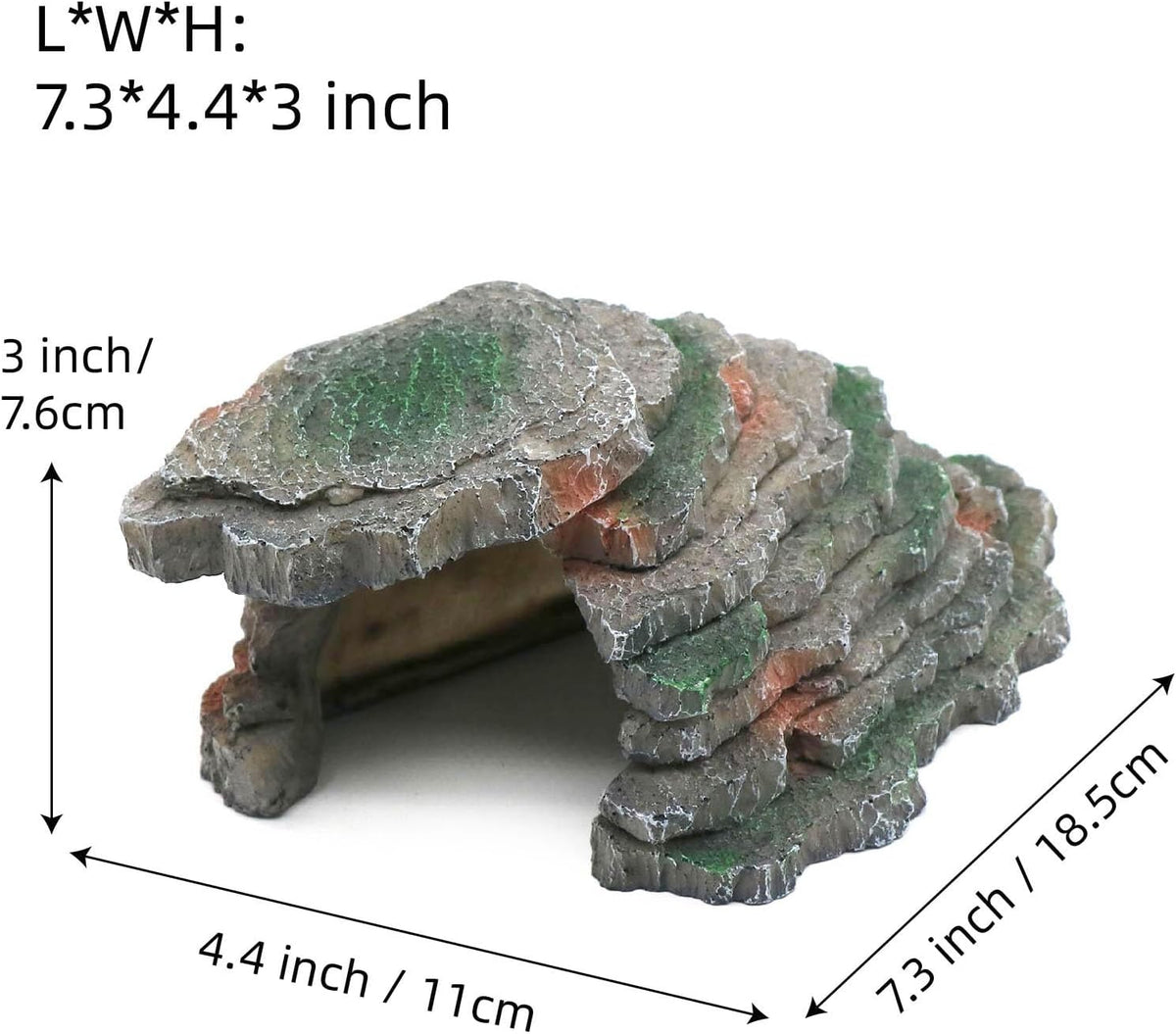 Gecko Hide Shale Scape Step Ledge, Reptile Cave Hideout Tank Accessories Decorations, Great for