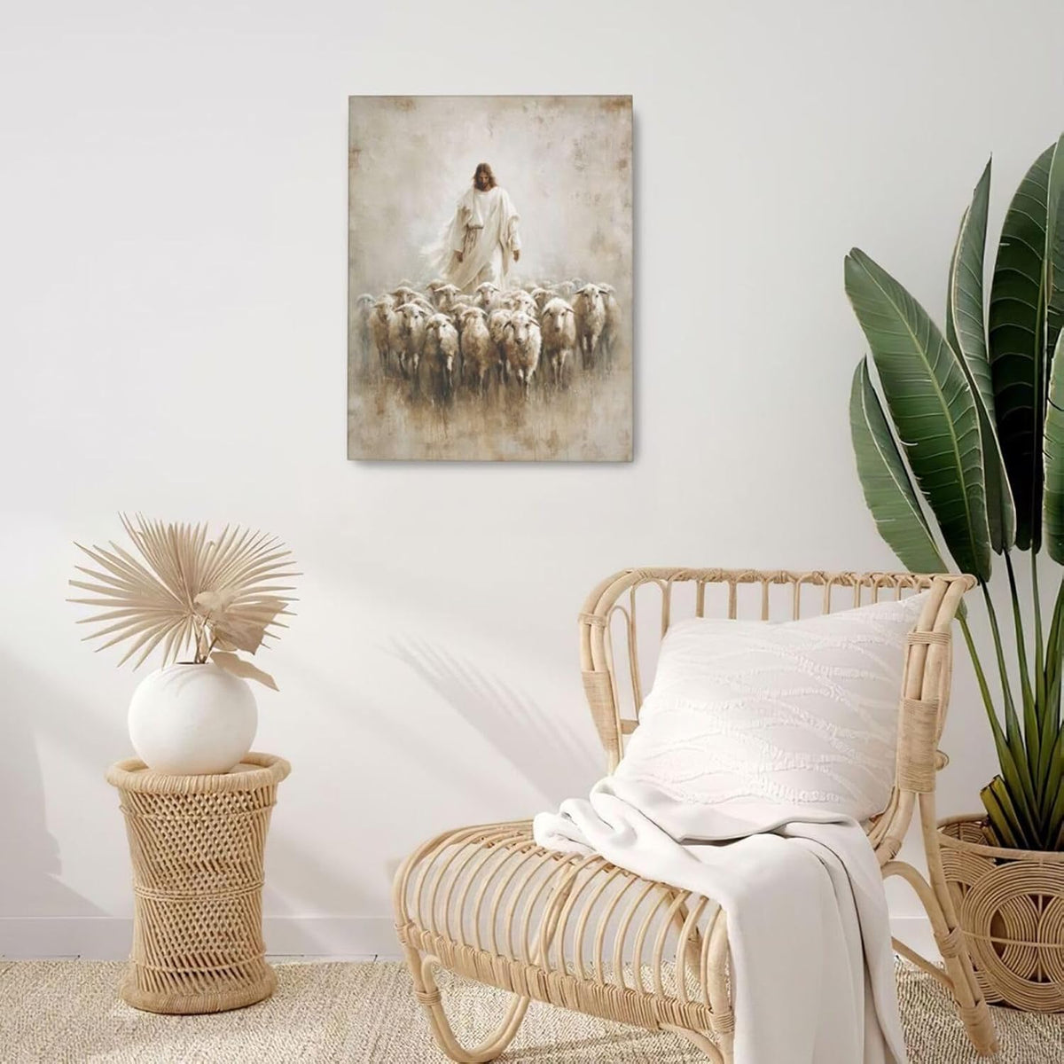 Jesus and Lamb Wall Art Christian Jesus Lamb Canvas Wall Decor Christ Religious Pictures painting
