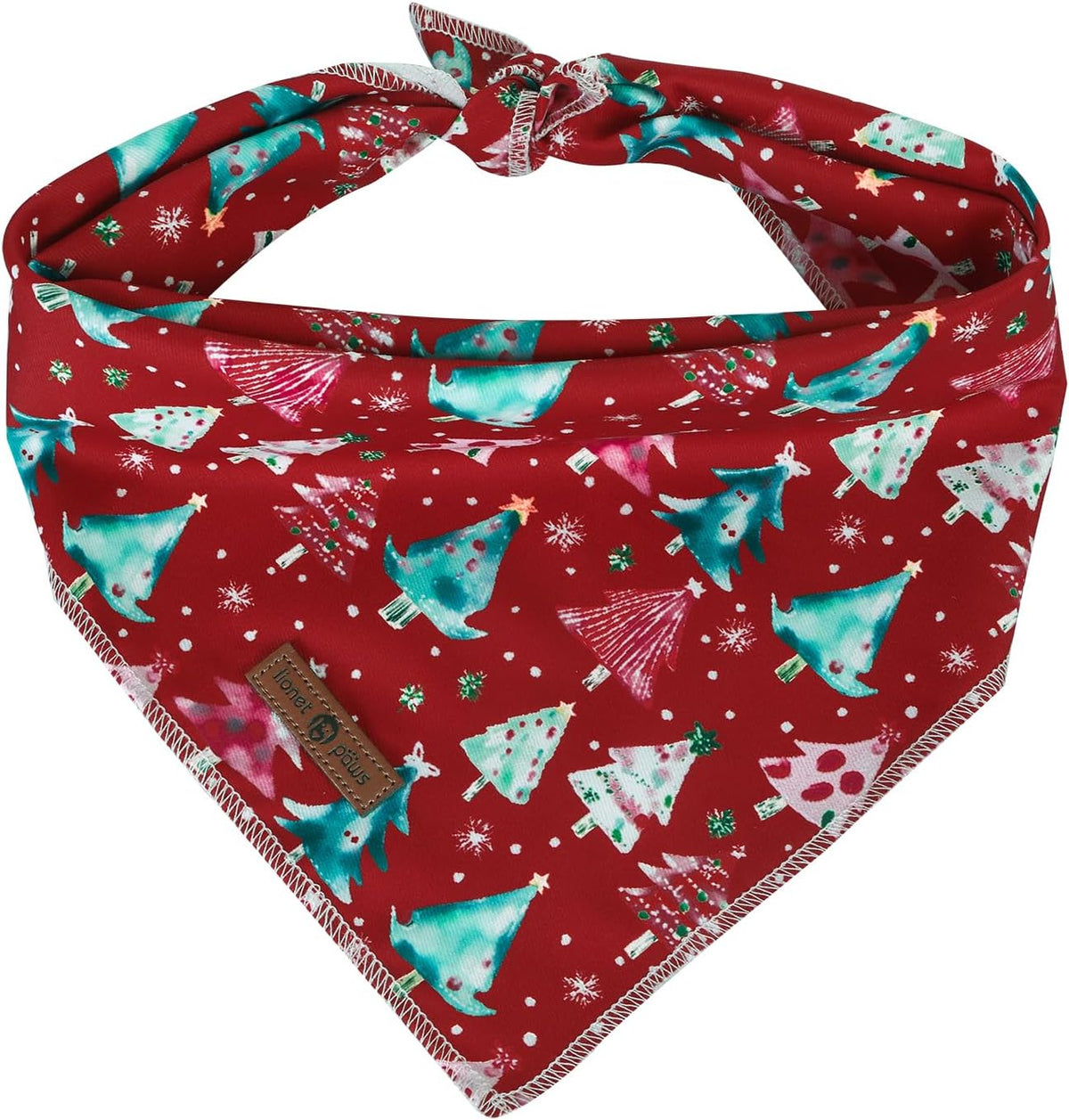 lionet paws Christmas Dog Bandana,Christmas Tree Fabric Dogs Kerchief for Small Medium Dogs,Dog