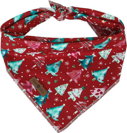 lionet paws Christmas Dog Bandana,Christmas Tree Fabric Dogs Kerchief for Medium Large Dogs,Dog