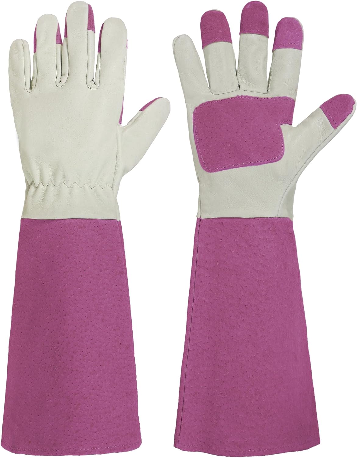 HANDLANDY Rose Pruning Gardening Gloves for Men & Women, Thornproof Long Gauntlet Gloves, Pigskin