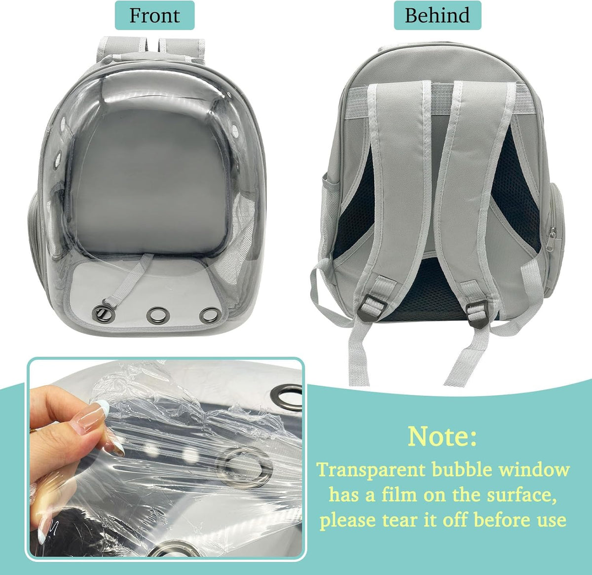 PINVNBY Bearded Dragon Carrier Backpack with Harness and Leash Set Large Reptile Travel Carrier