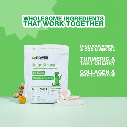 K9 Power Joint Strong Supplement 1 lb - Dog Joint Health & Mobility Support with Glucosamine