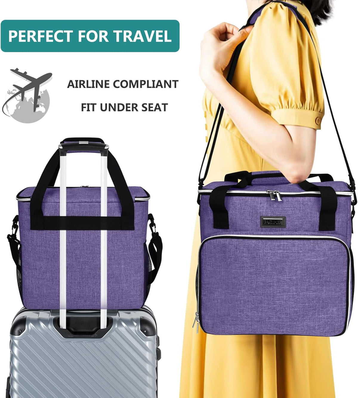 BAGLHER Dog Travel Bag, Pet Travel Bag (ALL Pet Travel Supplies), With 2 Pet Food Containers and 2