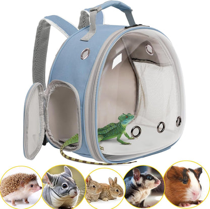 Hamster Backpack Carrier, Bearded Dragon Carrier Backpack with Clear Bubble Window,Small Animal