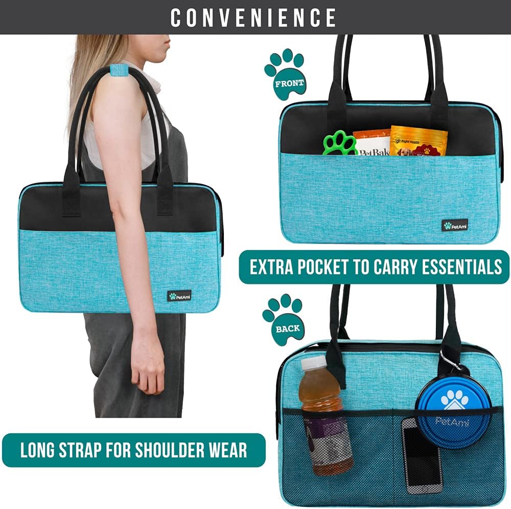 PetAmi Dog Purse Carrier for Small Dogs, Airline Approved Soft Sided Pet Carrier with Pockets