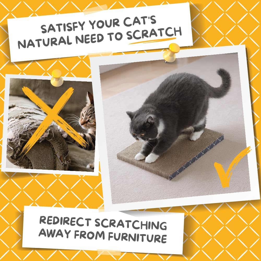 HIDE & SCRATCH Cat Scratcher Pad Pack; Cat Scratch Pad Refills for Hide & Scratch Scratcher Box (4