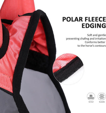 Harrison Howard Pro Luminous Horse Half Face Fly Mask Large Eye Space with Ears UV Protection for