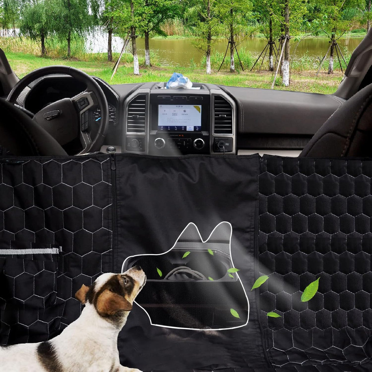 Dog Car Seat Cover for Trucks, Back Seat Pet Cover for Dogs F150 Ram 1500, Waterproof Dog Hammock