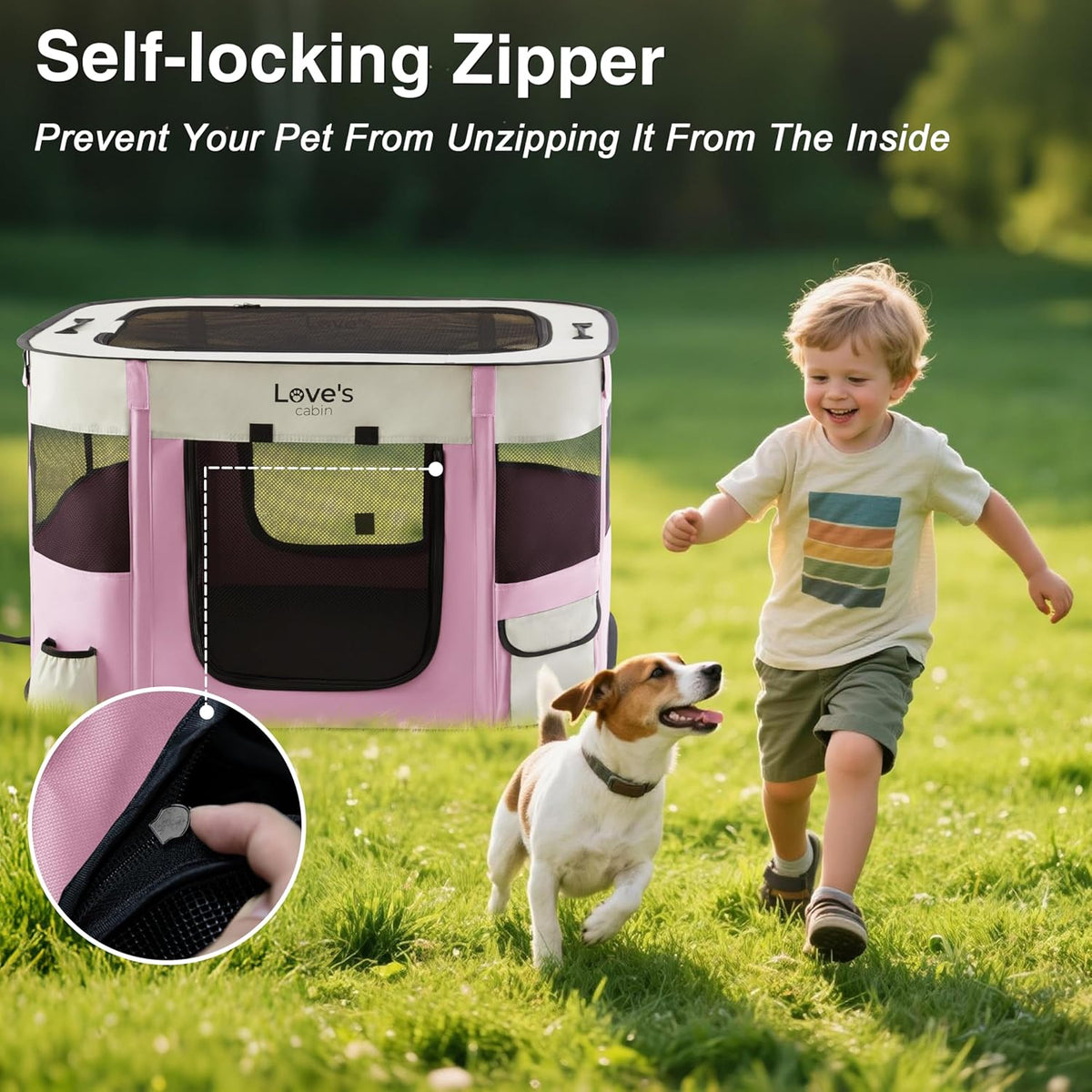 Love's cabin Pet Puppy Dog Playpen, Small Dog Tent Crates Cage Indoor/Outdoor, Portable Exercise