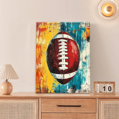 Graffiti Football Bathroom Pictures Wall Art, Rugby Sport Bathroom Wall Decor, Colorful Football