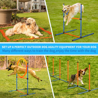 Dog Agility Training Equipment, 72-Piece Obstacle Course Training Starter Kit Indoor Outdoor Game