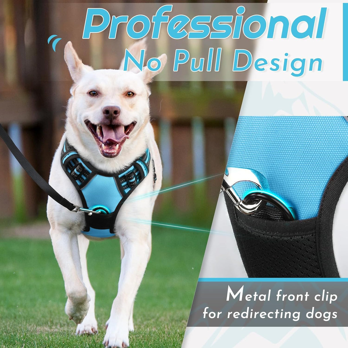 Eagloo Dog Harness Large Breed, No Pull Service Vest with Reflective Strips and Control Handle