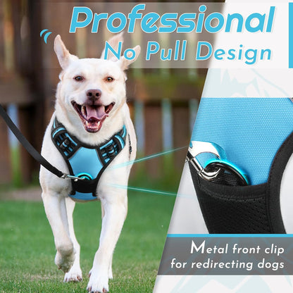 Eagloo Dog Harness for Large Dogs, No Pull Service Vest with Reflective Strips and Control Handle
