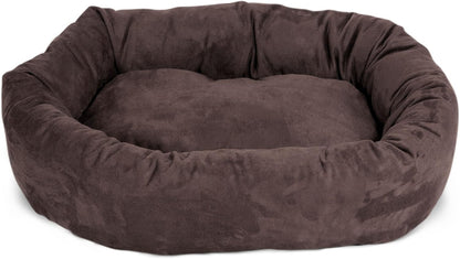 Majestic Pet 52 Inch Suede Calming Dog Bed Washable 52x35x11 (Inch) – Cozy Soft Round Donut Dog Bed