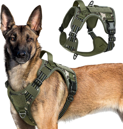 rabbitgoo Tactical Dog Harness for Large Dogs, No Pull Military Service Vest with Handle & Molle