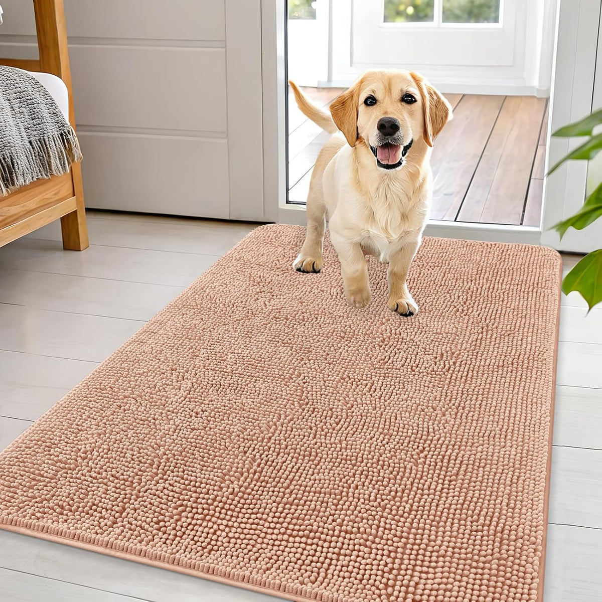 OLANLY Dog Door Mat for Muddy Paws 44x32, Absorbs Moisture and Dirt, Absorbent Non-Slip Washable