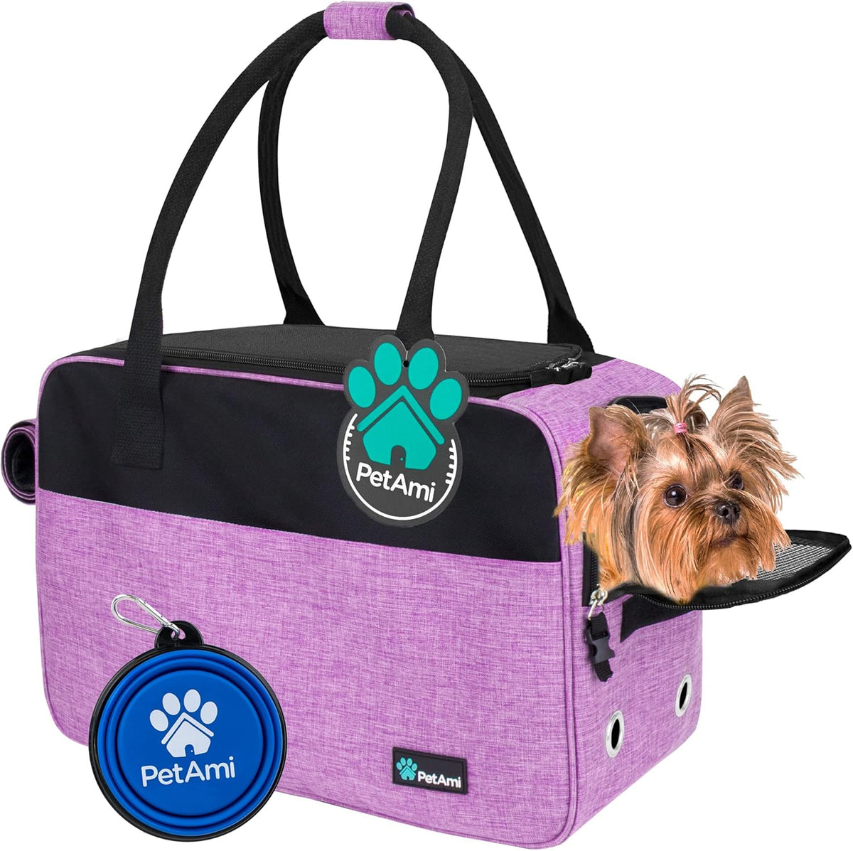 PetAmi Dog Purse Carrier for Small Dogs, Airline Approved Soft Sided Pet Carrier with Pockets