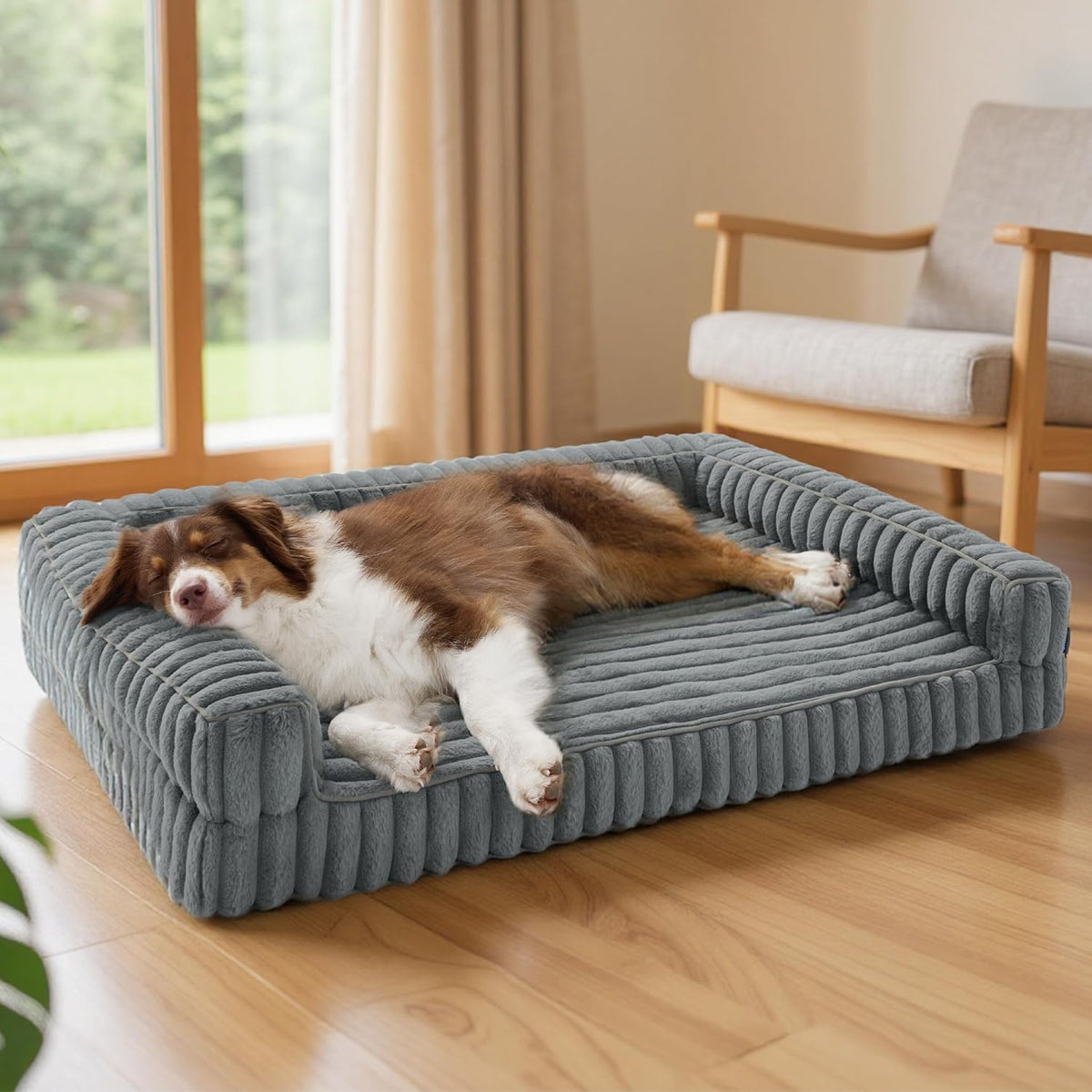 Bedsure Orthopedic Dog Beds Large Sized Dog, Waterproof Memory Foam Pet Bed with Sides, Non-Slip