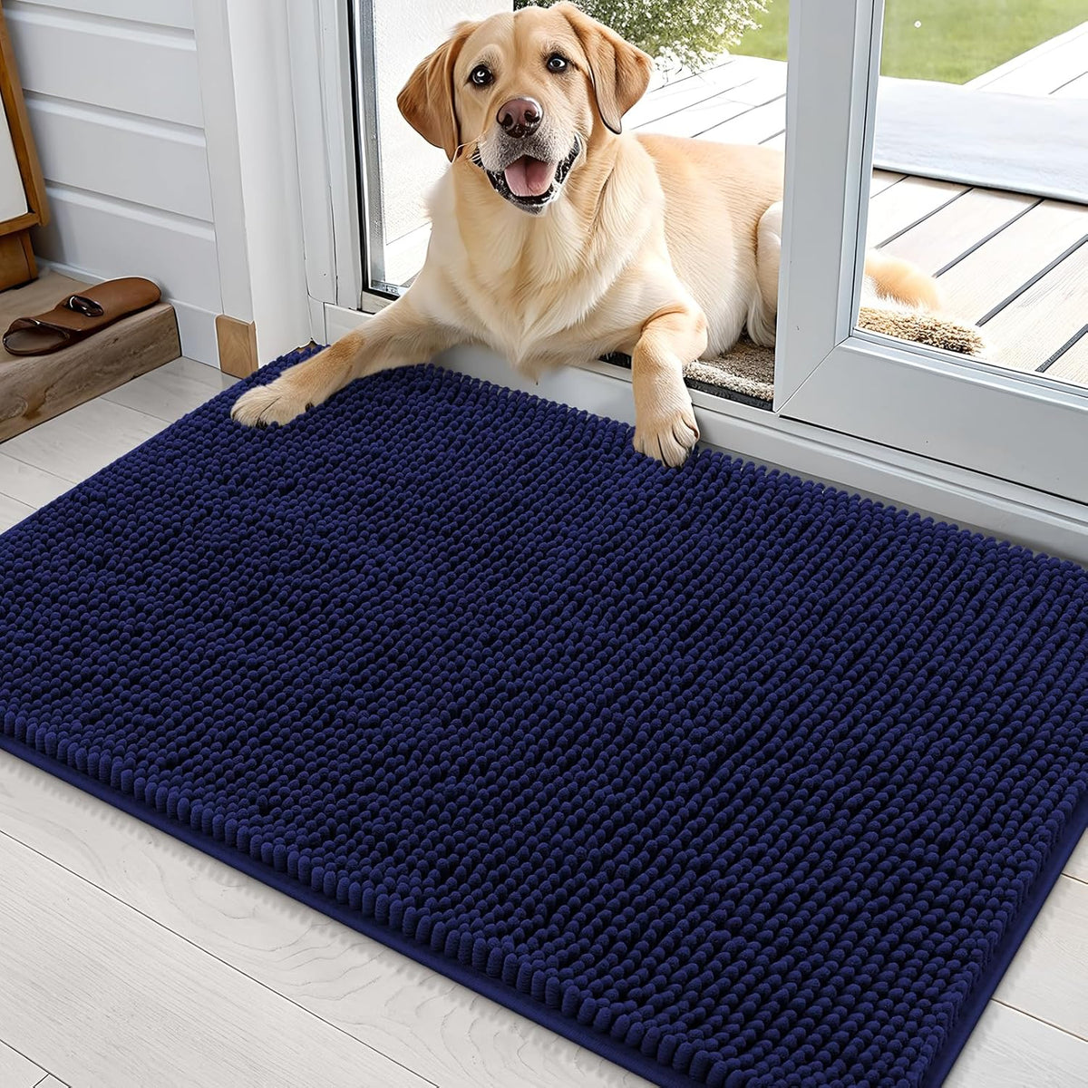 OLANLY Dog Door Mat for Muddy Paws 36x24, Absorbs Moisture and Dirt, Absorbent Non-Slip Washable
