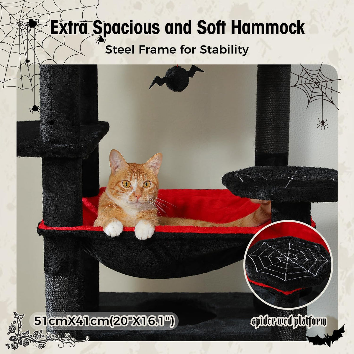 PAWZ Road Large Cat Tree, 72 Inches Gothic Cat Tower for Large Cats, Cat Condo with Sisal-Covered