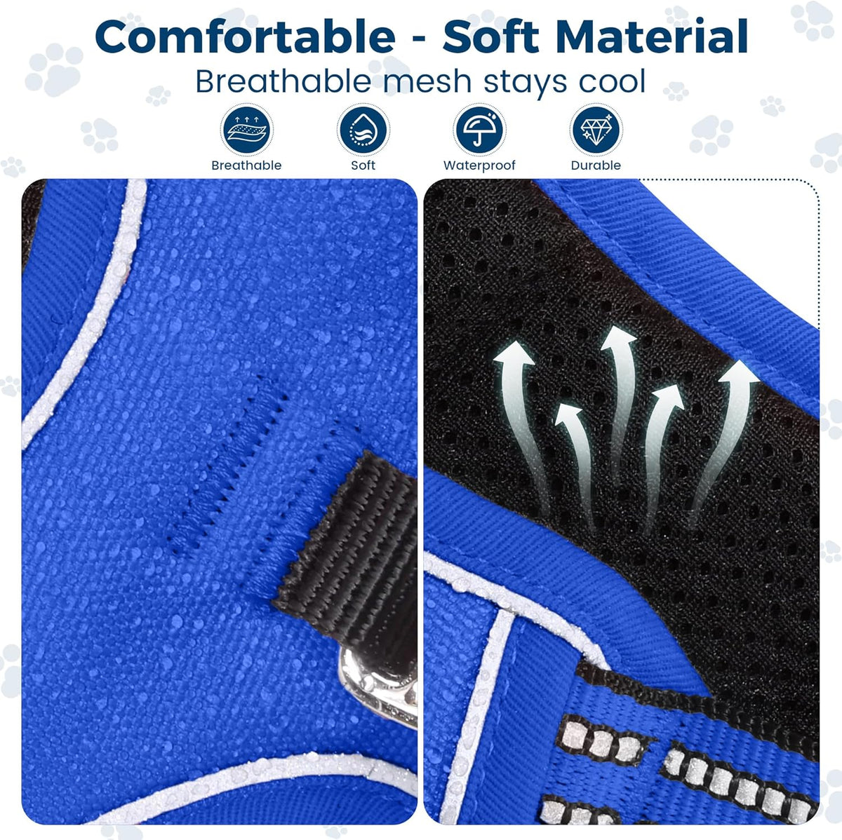 Funfox Dog Harness No Pull, Adjustable Pet Vest Harness, Super Soft Material with Vertical Handle