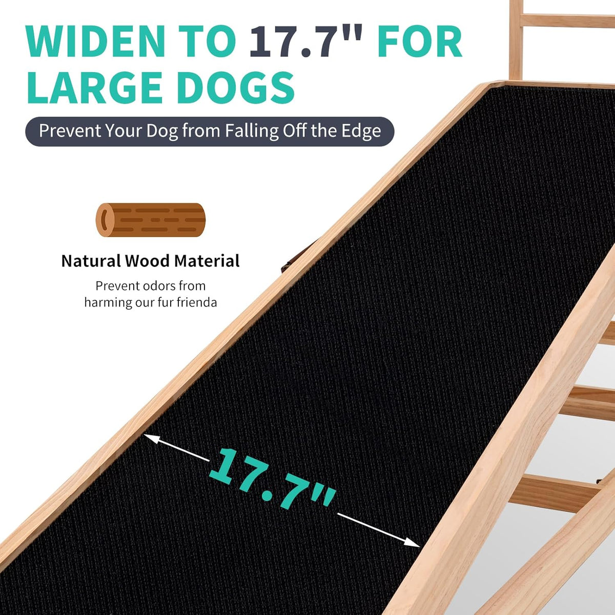 Dog Ramp, 5 Level Adjustable Height Folding Pet Ramp for High Bed, Portable Paw Ramps Large Bed