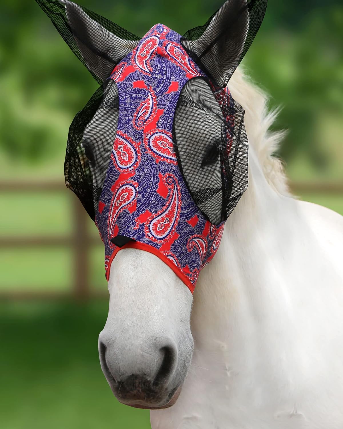 Harrison Howard Super Comfort Stretchy Fly Mask Large Eye Space with UV Protection Soft on Skin