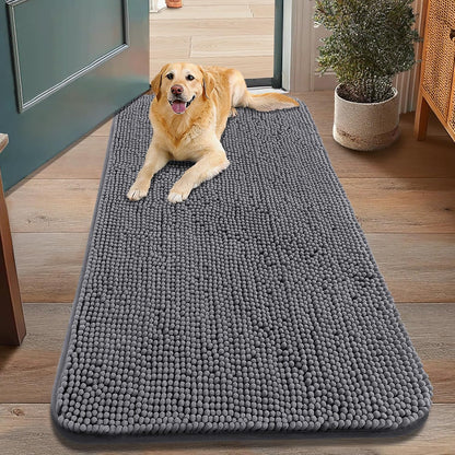 Smiry Dog Door Mat for Muddy Paws 48x30, Absorbs Moisture and Dirt Doormat, Non-Slip Washable Quick