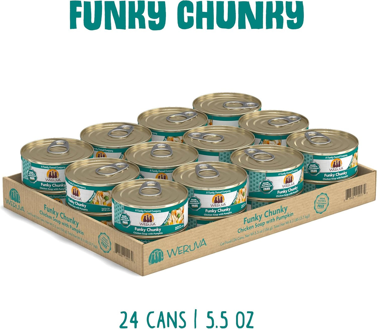 Weruva Classic Cat Food, Funky Chunky Chicken Soup with Pumpkin in Chicken Soup, 5.5oz Can (Pack of