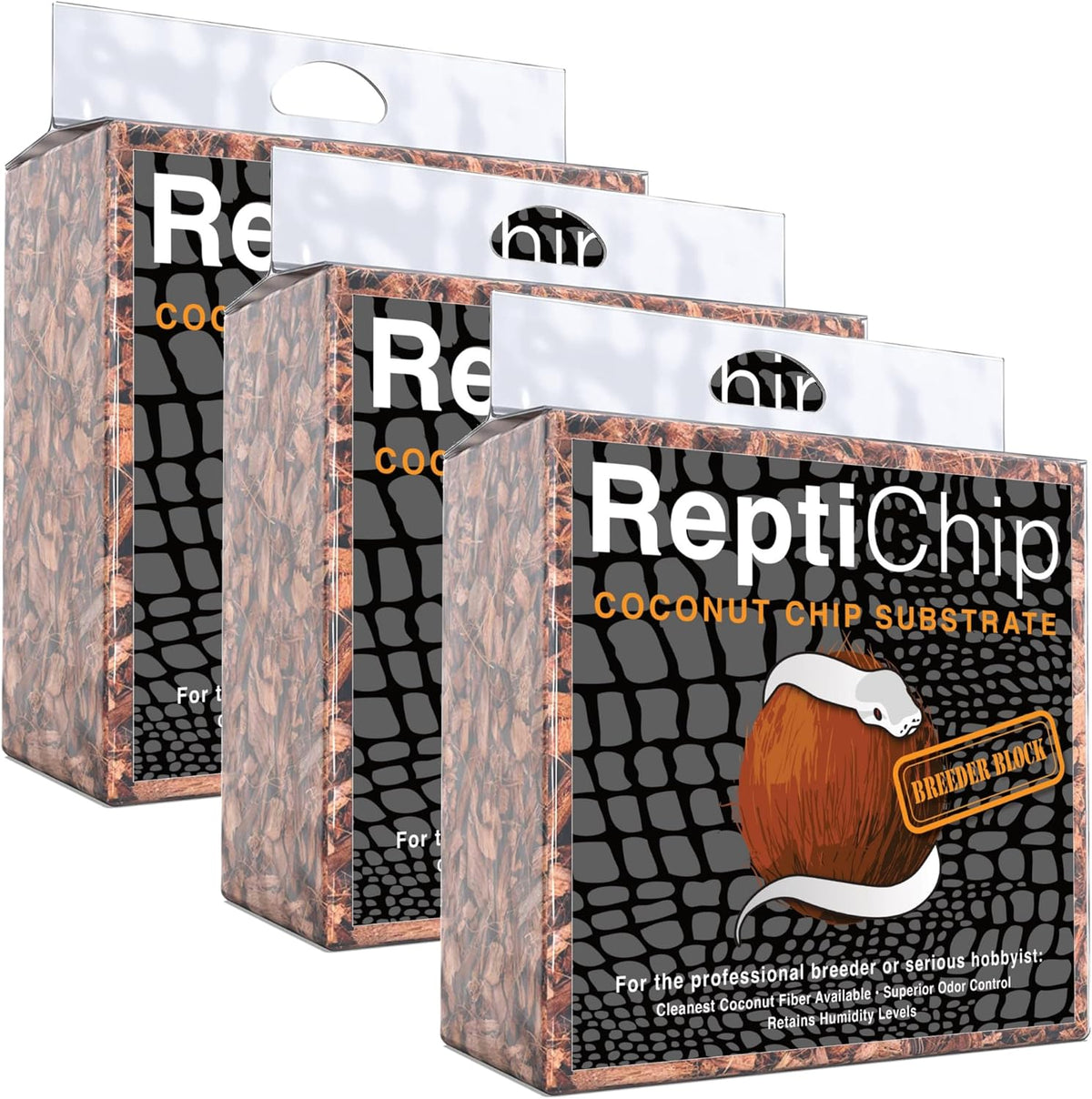 ReptiChip Reptile Substrate Coconut Chip Bedding 72 Quart Compressed Organic Coco Husk Block for