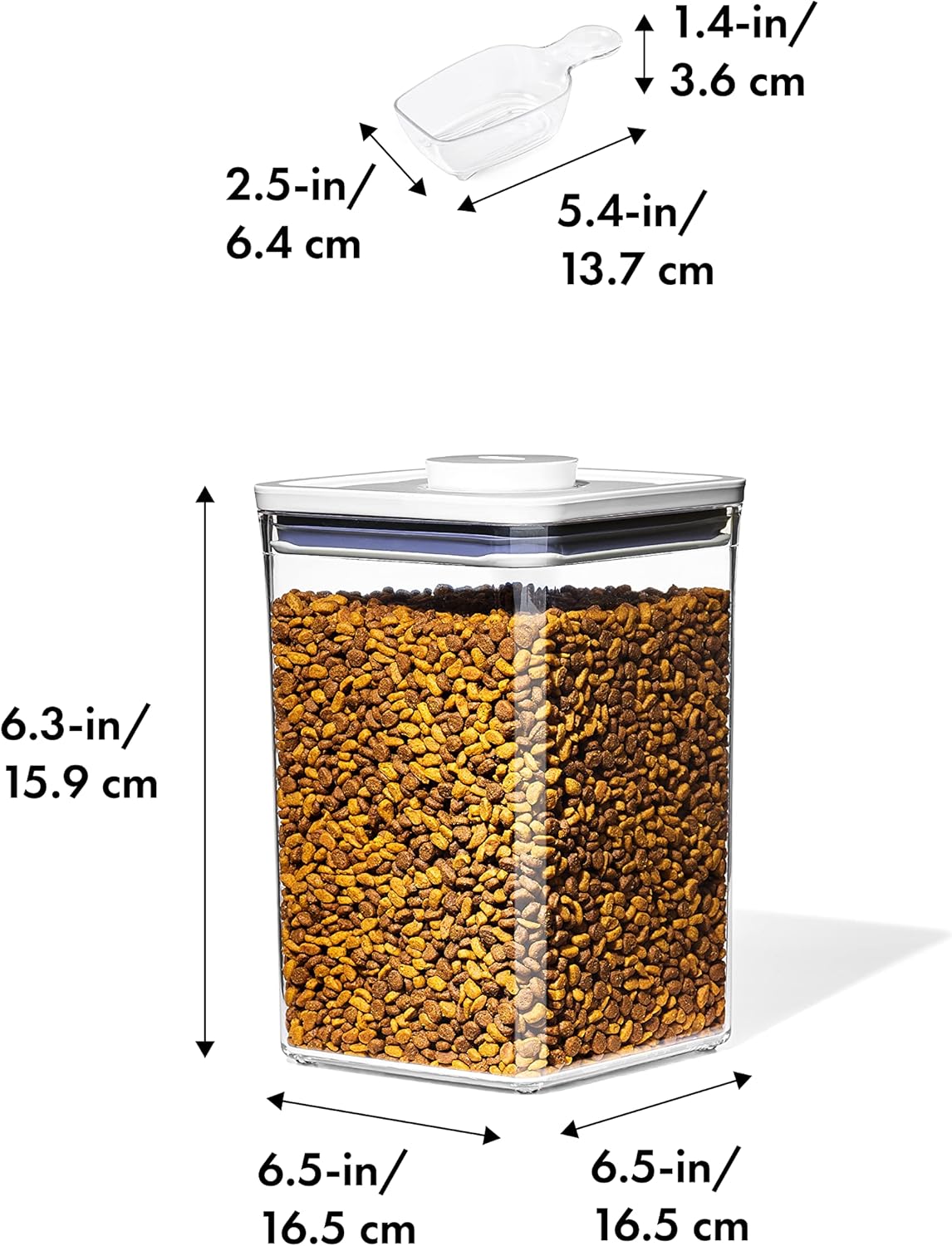 OXO Good Grips Pet POP Container – 4.4 Qt/4.2 L with Scoop |Ideal for up to 4lbs of Dog Food or