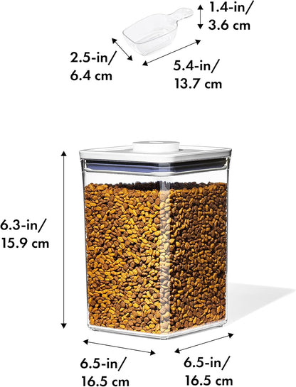 OXO Good Grips Pet POP Container – 4.4 Qt/4.2 L with Scoop |Ideal for up to 4lbs of Dog Food or