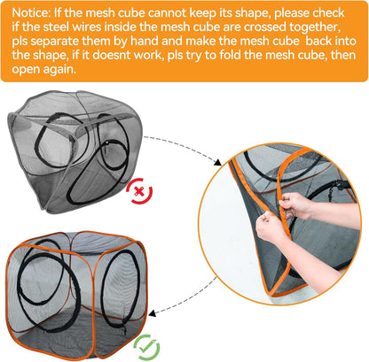 Cat Play Tunnel + Cube(with Three Ways) for Indoor and Outdoor, Kitty Play House, Cat Enclosures