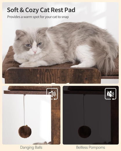 FourFurPets Modern Cat Tree, 58-Inch Cat Tower for Large Cats, Maine Coon Cat Tree with Scratching