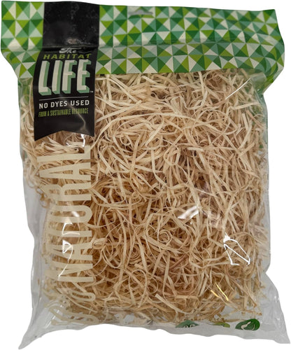 The Habitat Life - Natural Ribbon Cut Excelsior - for Birds, Hamsters, Gerbils, Rats & Other Small