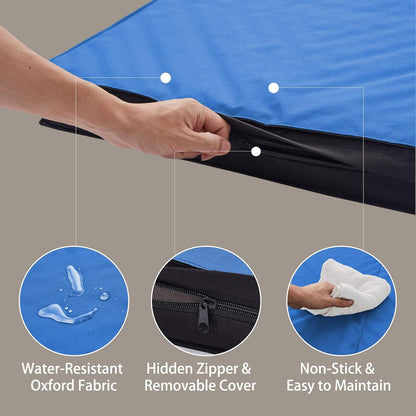 Outdoor Dog Bed for Large Dogs, Waterproof and Portable with Washable Cover, Foldable Cooling
