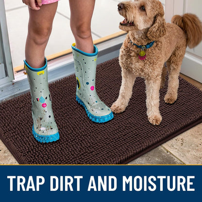 Smiry Dog Door Mat for Muddy Paws 70x24, Absorbs Moisture and Dirt Doormat, Non-Slip Washable Quick