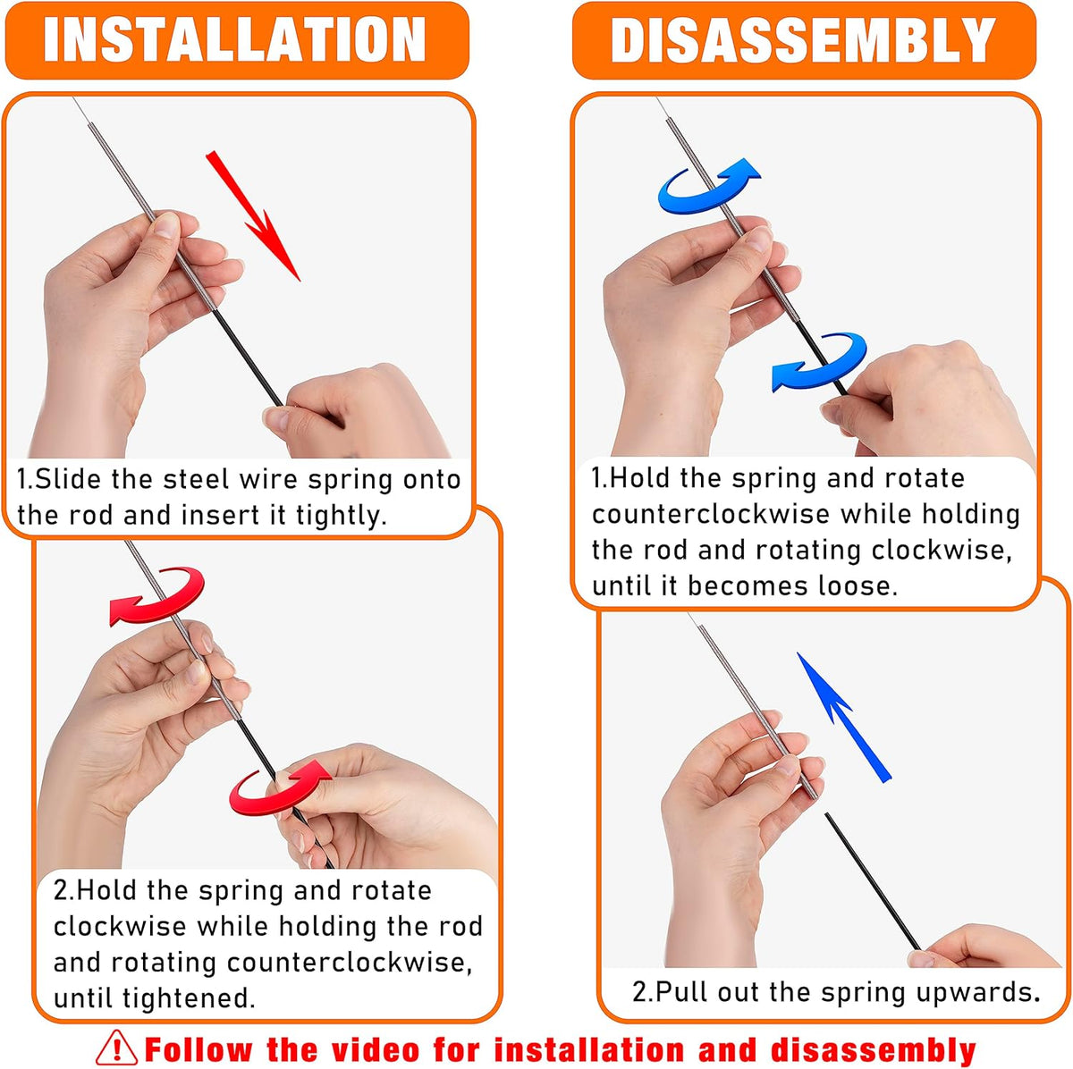 JXFUKAL 2025 Latest Cat Toys, 2 in 1 Spring Cat Wand Toy with 2PCS Ultra-Long Cat Teaser, 4PCS