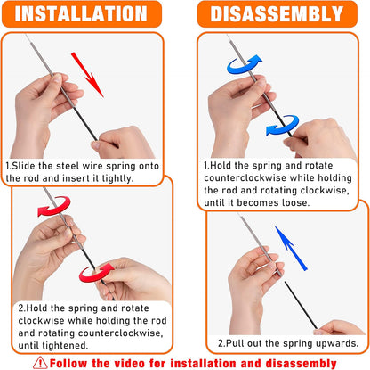 JXFUKAL 2025 Latest Cat Toys, 2 in 1 Spring Cat Wand Toy with 2PCS Ultra-Long Cat Teaser, 4PCS
