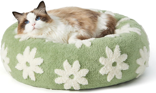 LE SURE Donut Small Dog Bed - Round Cat Beds for Indoor Cats Calming Pet Beds, Cute Modern Beds