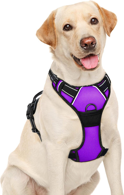 BARKBAY No Pull Dog Harness Large Step in Reflective Dog Harness with Front Clip and Easy Control