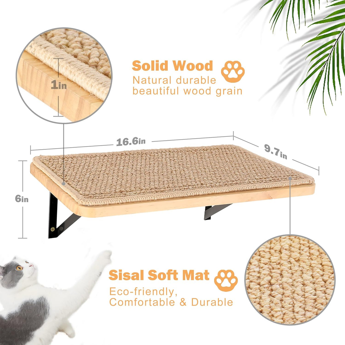 Cat Wall Furniture Set, 2PCS Cat Shelves & 2PCS 4 Steps Wall Shelves Stairs Tower Climbing