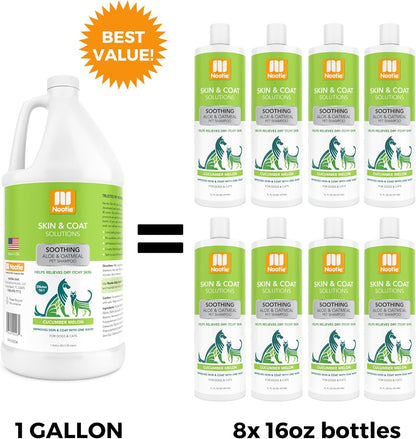 Nootie Aloe&Oatmeal Pet Shampoo for Sensitive Skin-Long lasting Cucumber Melon Shampoo-Helps