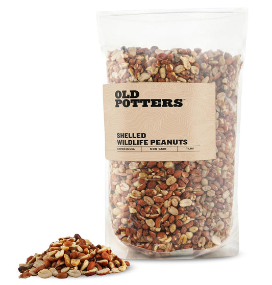 Old Potters Wildlife Shelled Peanuts, 5 lbs for Birds, Squirrels and Wildlife. USA Grown Non-GMO