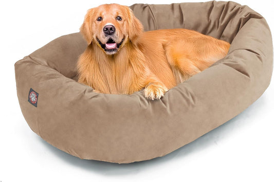Majestic Pet 40 Inch Suede Shredded Memory Foam Mix Calming Large Dog Bed Washable 40 x 29 x 9